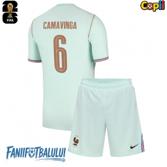 Franța Eduardo Camavinga #6 Echipament de Fotbal Replică Mondial 2026 Copii Deplasare (+ Șorturi)